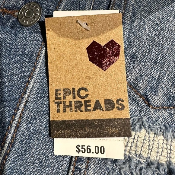NWT Epic Threads Raw Hem Cropped Denim Jacket Girls Small - Picture 4 of 8